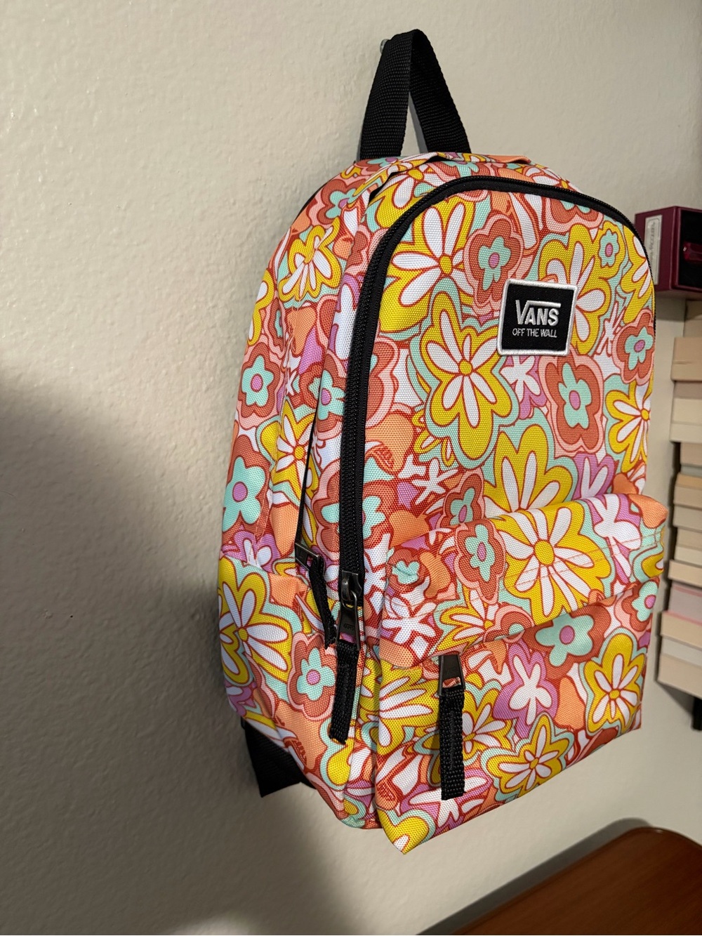 Vans Floral Mini Backpack in Yellow, Pink & Orange - Picture 2 of 7